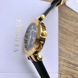Versace V-Race Quartz Black Dial Black Leather Strap Watch For Men - VEBV00119 Authentic Buy Shop Now