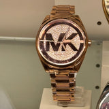 Michael Kors Janelle Quartz Crystals Rose Gold Dial Rose Gold Steel Strap Watch For Women - MK7312 Authentic Buy Shop Now