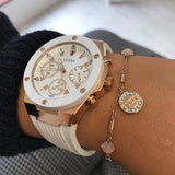 Guess Athena White Dial White Rubber Strap Watch For Women - GW0030L3 Authentic Buy Shop Now
