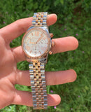 Michael Kors Lexington Chronograph Silver Dial Two Tone Steel Strap Watch for Women - MK5735 Authentic Buy Shop Now