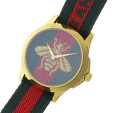 Gucci Le Marche des Merveilles Green & Red Dial Green & Red NATO Strap Unisex Watch - YA126487 Authentic Buy Shop Now