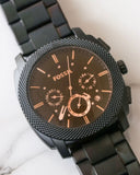 Fossil Machine Chronograph Black Dial Black Steel Strap Watch for Men - FS4682 Authentic Buy Shop Now