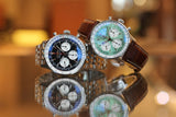 Breitling Navitimer B01 Chronograph 41 Green Dial Brown Leather Strap Watch for Men - AB0139211L1P1 Authentic Buy Shop Now