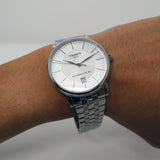 Tissot T Classic Carson Premium Powermatic 80 White Dial Silver Steel Strap Watch For Men - T122.407.11.031.00 Authentic Buy Shop Now