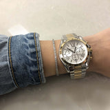 Michael Kors Bradshaw Chronograph Silver Dial Two Tone Steel Strap Watch For Women - MK5855 Authentic Buy Shop Now