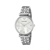 Emporio Armani T Bar Mother of Pearl Dial Steel Strap Watch For Women - AR1682 Authentic Buy Shop Now