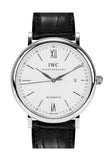 IWC Portofino Automatic White Dial Black Leather Strap Watch for Men - IW356501 Authentic Buy Shop Now