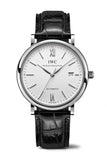 IWC Portofino Automatic White Dial Black Leather Strap Watch for Men - IW356501 Authentic Buy Shop Now