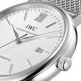 IWC Portofino Automatic White Dial Silver Mesh Bracelet Watch for Men - IW356505 Authentic Buy Shop Now