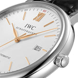 IWC Portofino Automatic White Dial Black Leather Strap Watch for Men - IW356517 Authentic Buy Shop Now