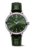 IWC Portofino Automatic Green Dial Green Leather Strap Watch for Women - IW357405 Authentic Buy Shop Now