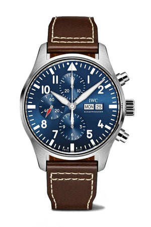 IWC Pilot’s Watch Chronograph Edition “Le Petit Prince” Blue Dial Brown Leather Strap Watch for Men - IW377714 Authentic Buy Shop Now