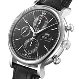 IWC Portofino Chronograph Black Dial Black Leather Strap Watch for Men - IW391029 Authentic Buy Shop Now