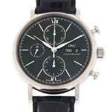 IWC Portofino Chronograph Black Dial Black Leather Strap Watch for Men - IW391008 Authentic Buy Shop Now
