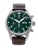 IWC Pilot's Watch Chronograph Edition Racing Green 43mm Green Dial Brown Leather Strap Watch for Men - IW377726 Authentic Buy Shop Now