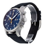 IWC Pilot's Automatic Chronograph 43mm Blue Dial Blue Calfskin Strap Watch for Men - IW377729 Authentic Buy Shop Now