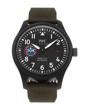 IWC Pilot’s Watch Mark XVIII Top Gun Edition “SFTI” Black Dial Green Nylon Strap Watch for Men - IW324712 Authentic Buy Shop Now