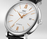 IWC Portofino Automatic White Dial Black Leather Strap Watch for Men - IW356517 Authentic Buy Shop Now