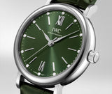 IWC Portofino Automatic Green Dial Green Leather Strap Watch for Women - IW357405 Authentic Buy Shop Now