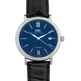 IWC Portofino '150 Years Edition' Automatic Blue Dial Black Leather Strap Watch for Men - IW356518 Authentic Buy Shop Now