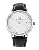 IWC Portofino Automatic White Dial Black Leather Strap Watch for Men - IW356501 Authentic Buy Shop Now