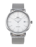 IWC Portofino Automatic White Dial Silver Mesh Bracelet Watch for Men - IW356505 Authentic Buy Shop Now