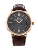 IWC Portofino Automatic Grey Dial Brown Leather Strap Watch for Men - IW356511 Authentic Buy Shop Now