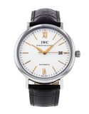 IWC Portofino Automatic White Dial Black Leather Strap Watch for Men - IW356517 Authentic Buy Shop Now
