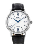 IWC Portofino Automatic '150 Years' Edition Automatic White Dial Black Leather Strap Watch for Men - IW356519 Authentic Buy Shop Now