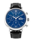 IWC Portofino Chronograph Blue Dial Black Leather Strap Watch for Men - IW391023 Authentic Buy Shop Now