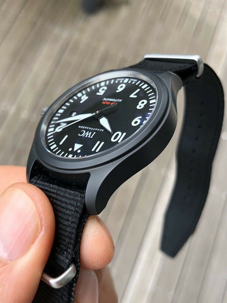 IWC Pilot Watch Chronograph Top Gun Edition Black Dial Black Nylon Strap Watch for Men - IW326901 Authentic Buy Shop Now