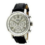 Fossil Buchanan Chronograph Silver Dial Black Leather Strap Watch for Men - FS5102 Authentic Buy Shop Now