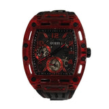 Guess Phoenix Multifunction Analog Red Dial Black Silicone Strap Watch For Men - GW0499G4 Authentic Buy Shop Now