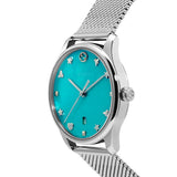 Gucci G-Timeless Turquoise Mother of Pearl Dial Silver Mesh Bracelet Watch For Women - YA126582 Authentic Buy Shop Now