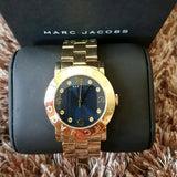 Marc Jacobs Amy Blue Dial Gold Steel Strap Watch for Women - MBM3166 Authentic Buy Shop Now