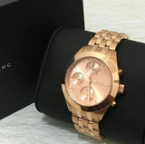 Marc Jacobs Peeker Chronograph Rose Gold Dial Rose Gold Steel Strap Watch for Women - MBM3394 Authentic Buy Shop Now