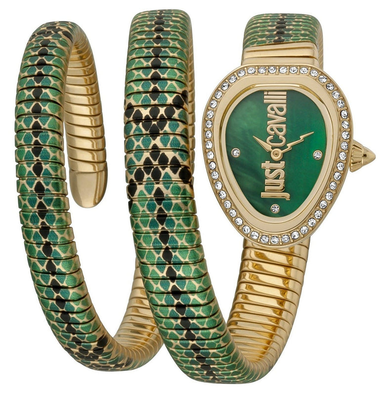 Just Cavalli Doppio Green Dial Multicolor Steel Strap Watch for Women - JC1L163M0055 Authentic Buy Shop Now