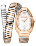 Just Cavalli Serpente Metallica White Dial Two Tone Steel Strap Watch for Women - JC1L223M0065 Authentic Buy Shop Now