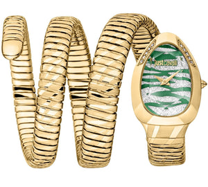 Just Cavalli Taglio Green Dial Gold Steel Strap Watch for Women - JC1L226M0035 Authentic Buy Shop Now