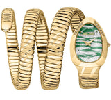 Just Cavalli Taglio Green Dial Gold Steel Strap Watch for Women - JC1L226M0035
