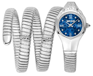 Just Cavalli Ravenna Blue Dial Silver Steel Strap Watch for Women - JC1L271M0015