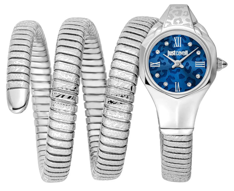 Just Cavalli Ravenna Blue Dial Silver Steel Strap Watch for Women - JC1L271M0015 Authentic Buy Shop Now