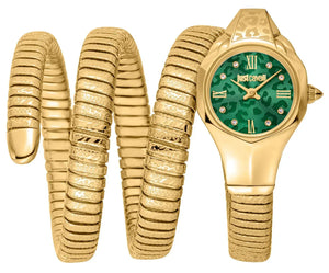 Just Cavalli Ravenna Green Dial Gold Steel Strap Watch for Women - JC1L271M0035 Authentic Buy Shop Now