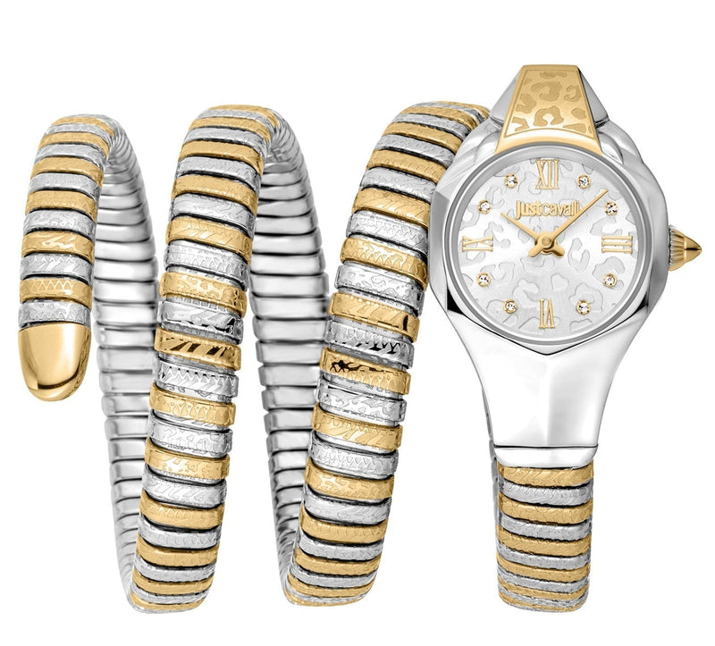 Just Cavalli Ravenna Silver Dial Two Tone Steel Strap Watch for Women - JC1L271M0055 Authentic Buy Shop Now