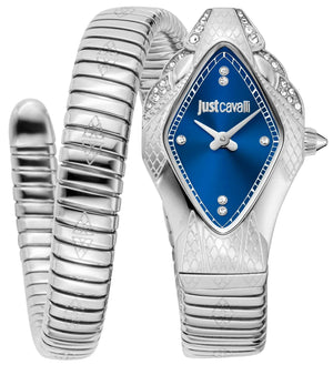 Just Cavalli Ferocious Blue Dial Silver Steel Strap Watch for Women - JC1L306M0015 Authentic Buy Shop Now