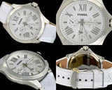 Fossil Cecile White Dial White Leather Strap Watch for Women - AM4484 Authentic Buy Shop Now