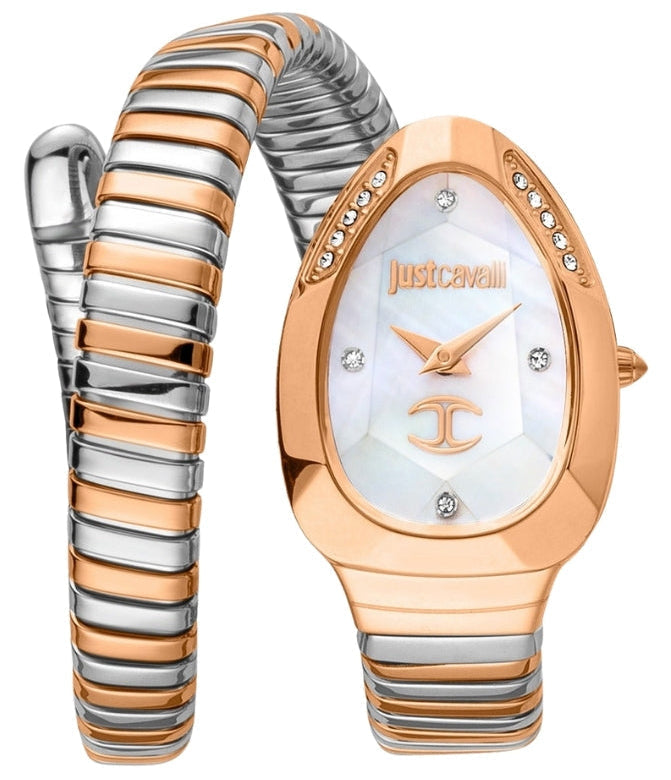 Just Cavalli Glam Evo 4 White Dial Two Tone Steel Strap Watch for Women - JC1L229M0075 Authentic Buy Shop Now