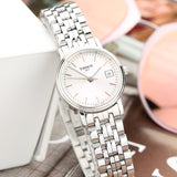 Tissot T Classic Desire White Dial Silver Steel Strap Watch for Women - T52.1.281.31 Authentic Buy Shop Now