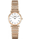 Longines La Grande Classique White Dial Rose Gold Mesh Bracelet Watch for Women - L4.209.1.91.8 Authentic Buy Shop Now