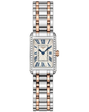 Longines Dolcevita Diamonds White Dial Two Tone Steel Strap Watch for Women - L5.258.5.79.7 Authentic Buy Shop Now